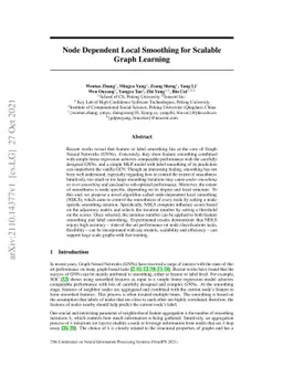 Node Dependent Local Smoothing for Scalable Graph Learning