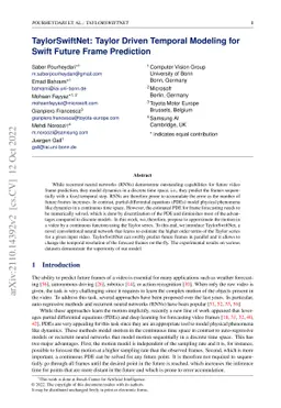 TaylorSwiftNet: Taylor Driven Temporal Modeling for Swift Future Frame
  Prediction