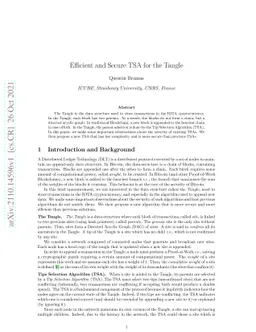 Efficient and Secure TSA for the Tangle