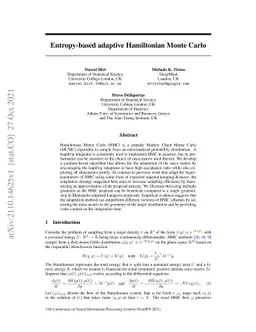 Entropy-based adaptive Hamiltonian Monte Carlo