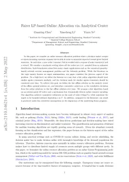 Fairer LP-based Online Allocation via Analytic Center