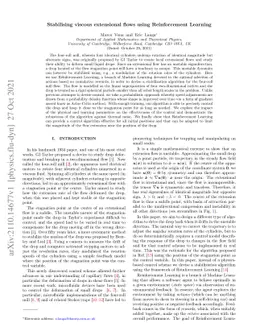 Stabilising viscous extensional flows using Reinforcement Learning