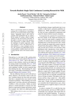 Towards Realistic Single-Task Continuous Learning Research for NER