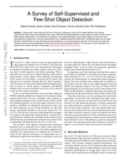 A Survey of Self-Supervised and Few-Shot Object Detection