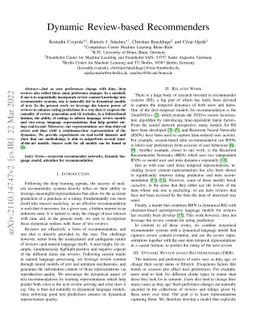 Dynamic Review-based Recommenders