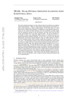 TRAIL: Near-Optimal Imitation Learning with Suboptimal Data