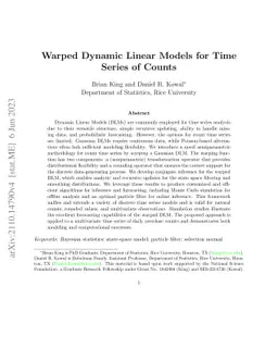 Warped Dynamic Linear Models for Time Series of Counts