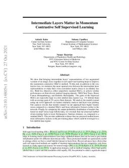 Intermediate Layers Matter in Momentum Contrastive Self Supervised
  Learning