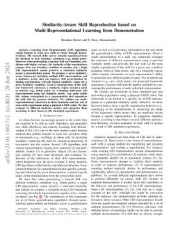 Similarity-Aware Skill Reproduction based on Multi-Representational
  Learning from Demonstration