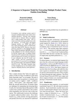 A Sequence to Sequence Model for Extracting Multiple Product Name
  Entities from Dialog