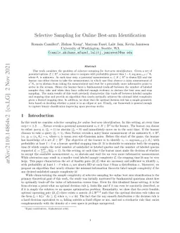 Selective Sampling for Online Best-arm Identification
