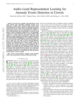 Audio-visual Representation Learning for Anomaly Events Detection in
  Crowds