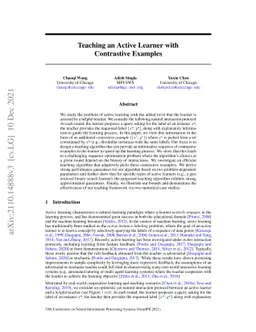 Teaching an Active Learner with Contrastive Examples