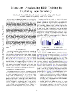 MERCURY: Accelerating DNN Training By Exploiting Input Similarity