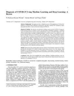 Diagnosis of COVID-19 Using Machine Learning and Deep Learning: A review
