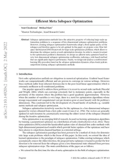 Efficient Meta Subspace Optimization