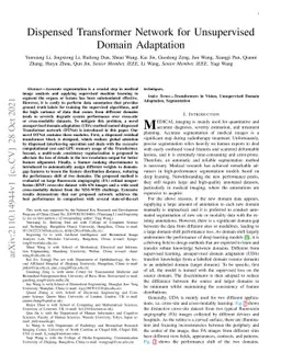 Dispensed Transformer Network for Unsupervised Domain Adaptation