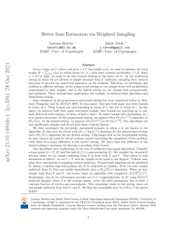 Better Sum Estimation via Weighted Sampling