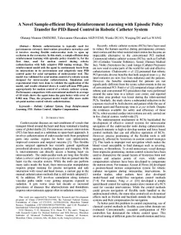 A Novel Sample-efficient Deep Reinforcement Learning with Episodic
  Policy Transfer for PID-Based Control in Cardiac Catheterization Robots