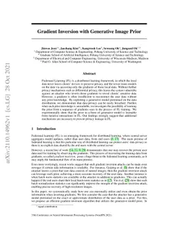 Gradient Inversion with Generative Image Prior