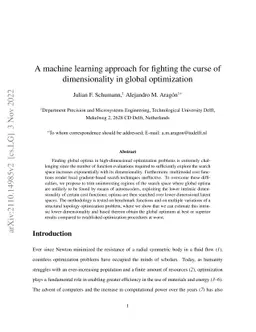 A machine learning approach for fighting the curse of dimensionality in
  global optimization