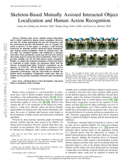 Skeleton-Based Mutually Assisted Interacted Object Localization and
  Human Action Recognition