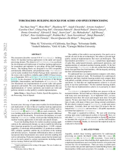 TorchAudio: Building Blocks for Audio and Speech Processing