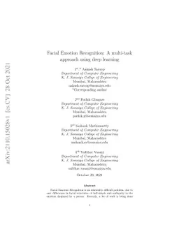 Facial Emotion Recognition: A multi-task approach using deep learning