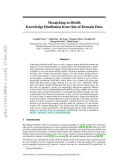 Mosaicking to Distill: Knowledge Distillation from Out-of-Domain Data