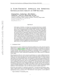 A Game-Theoretic Approach for Improving Generalization Ability of TSP
  Solvers