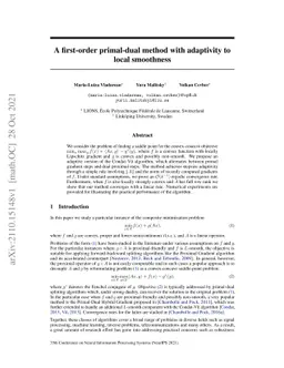 A first-order primal-dual method with adaptivity to local smoothness