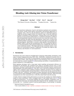 Blending Anti-Aliasing into Vision Transformer