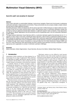 Multimotion Visual Odometry (MVO)