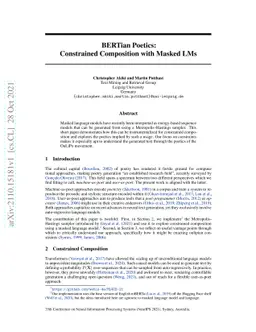 BERTian Poetics: Constrained Composition with Masked LMs