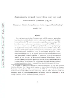 Approximately low-rank recovery from noisy and local measurements by
  convex program