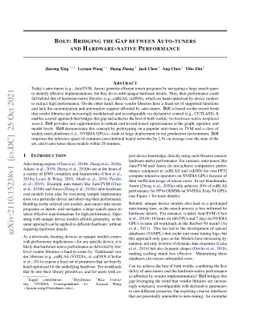 Bolt: Bridging the Gap between Auto-tuners and Hardware-native
  Performance