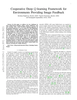 Cooperative Deep $Q$-learning Framework for Environments Providing Image
  Feedback