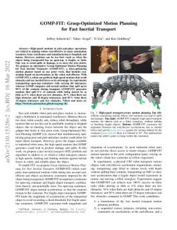 GOMP-FIT: Grasp-Optimized Motion Planning for Fast Inertial Transport
