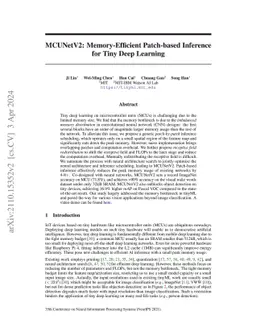 MCUNetV2: Memory-Efficient Patch-based Inference for Tiny Deep Learning