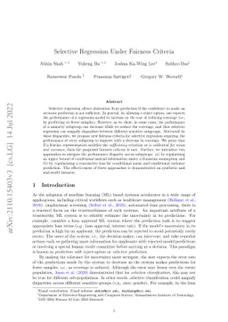 Selective Regression Under Fairness Criteria