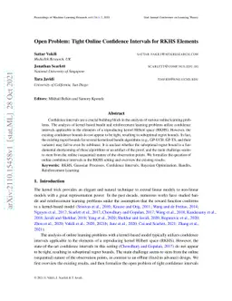 Open Problem: Tight Online Confidence Intervals for RKHS Elements