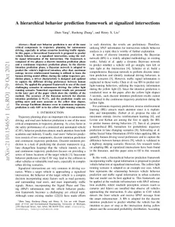 A hierarchical behavior prediction framework at signalized intersections