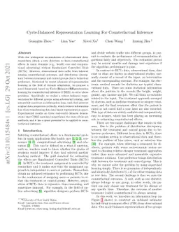 Cycle-Balanced Representation Learning For Counterfactual Inference