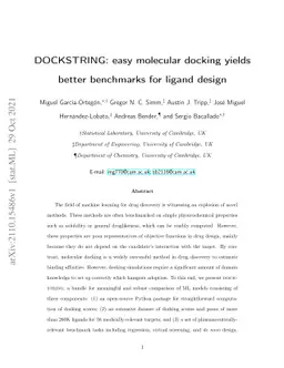 DOCKSTRING: easy molecular docking yields better benchmarks for ligand
  design