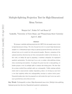 Multiple-Splitting Projection Test for High-Dimensional Mean Vectors