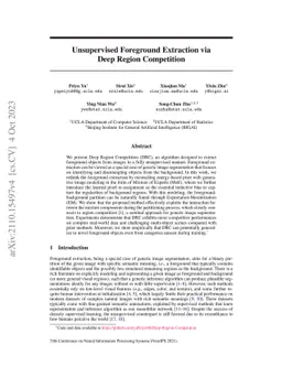 Unsupervised Foreground Extraction via Deep Region Competition
