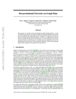 Deconvolutional Networks on Graph Data