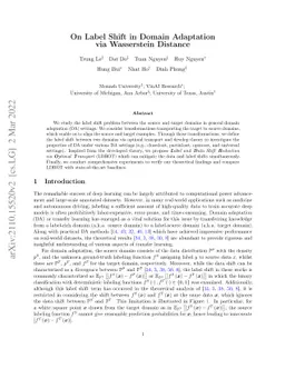 On Label Shift in Domain Adaptation via Wasserstein Distance