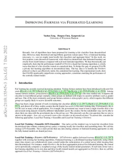 Improving Fairness via Federated Learning