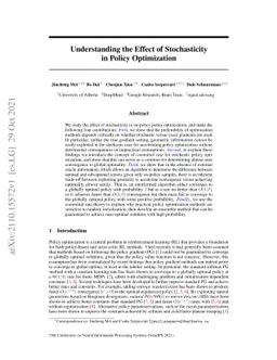 Understanding the Effect of Stochasticity in Policy Optimization